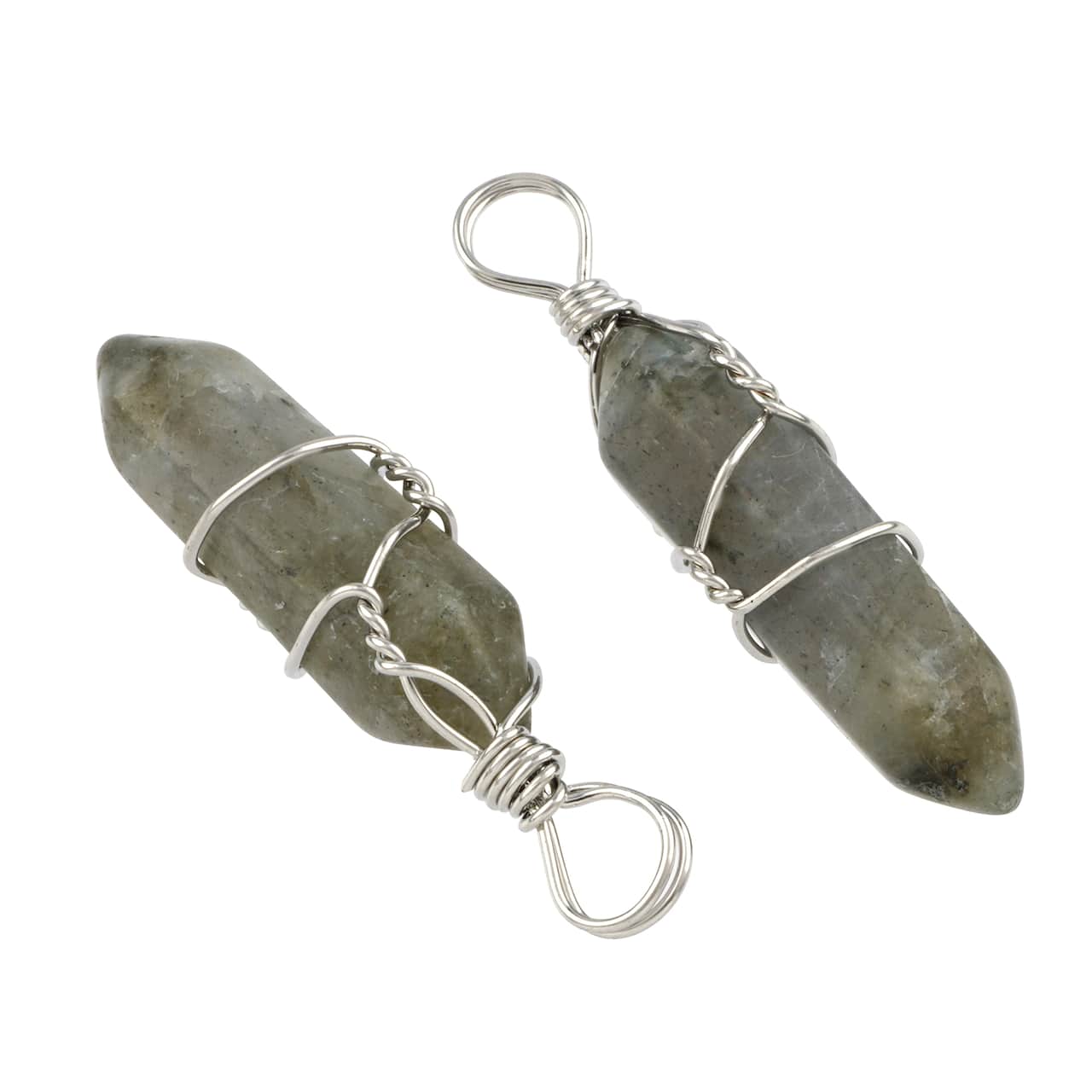 12 Packs: 2 ct. (24 total) Gray Labradorite Prism Pendants by Bead Landing™